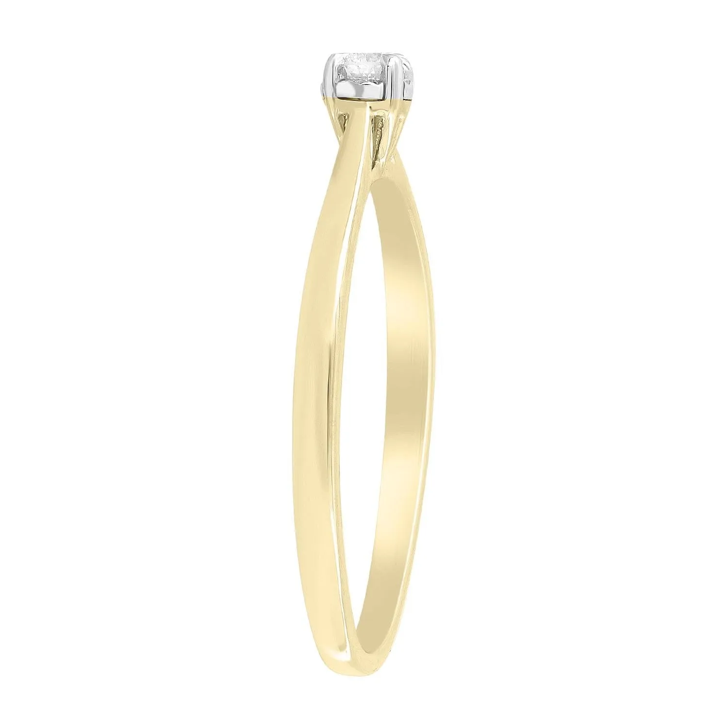 0.07ct Round Brilliant Diamond Solitaire Engagement Ring In 9Ct Yellow Gold