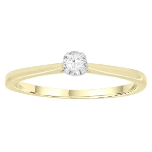 0.07ct Round Brilliant Diamond Solitaire Engagement Ring In 9Ct Yellow Gold