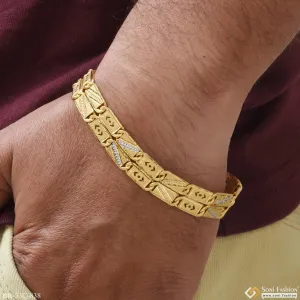 1 Gram Gold Plated 2 Line Nawabi Fashionable Design Bracelet for Men - Style C838