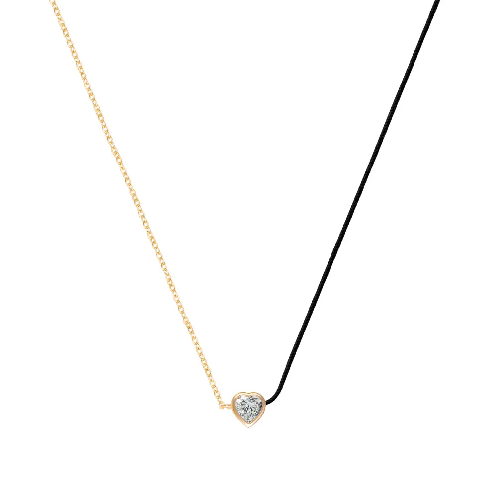 14k Half Cord Half Chain Necklace