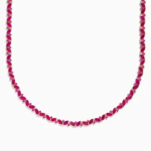 14k Rose Gold Pink Sapphire Necklace