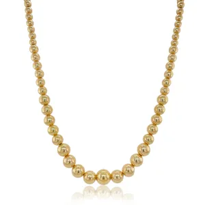 14k Yellow Gold Graduate Beaded Necklace