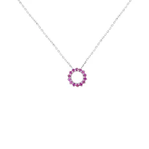 14KW 17PINK SAPHIRE 0.16CT  CIRCLE NK  (118N401255WSP14)