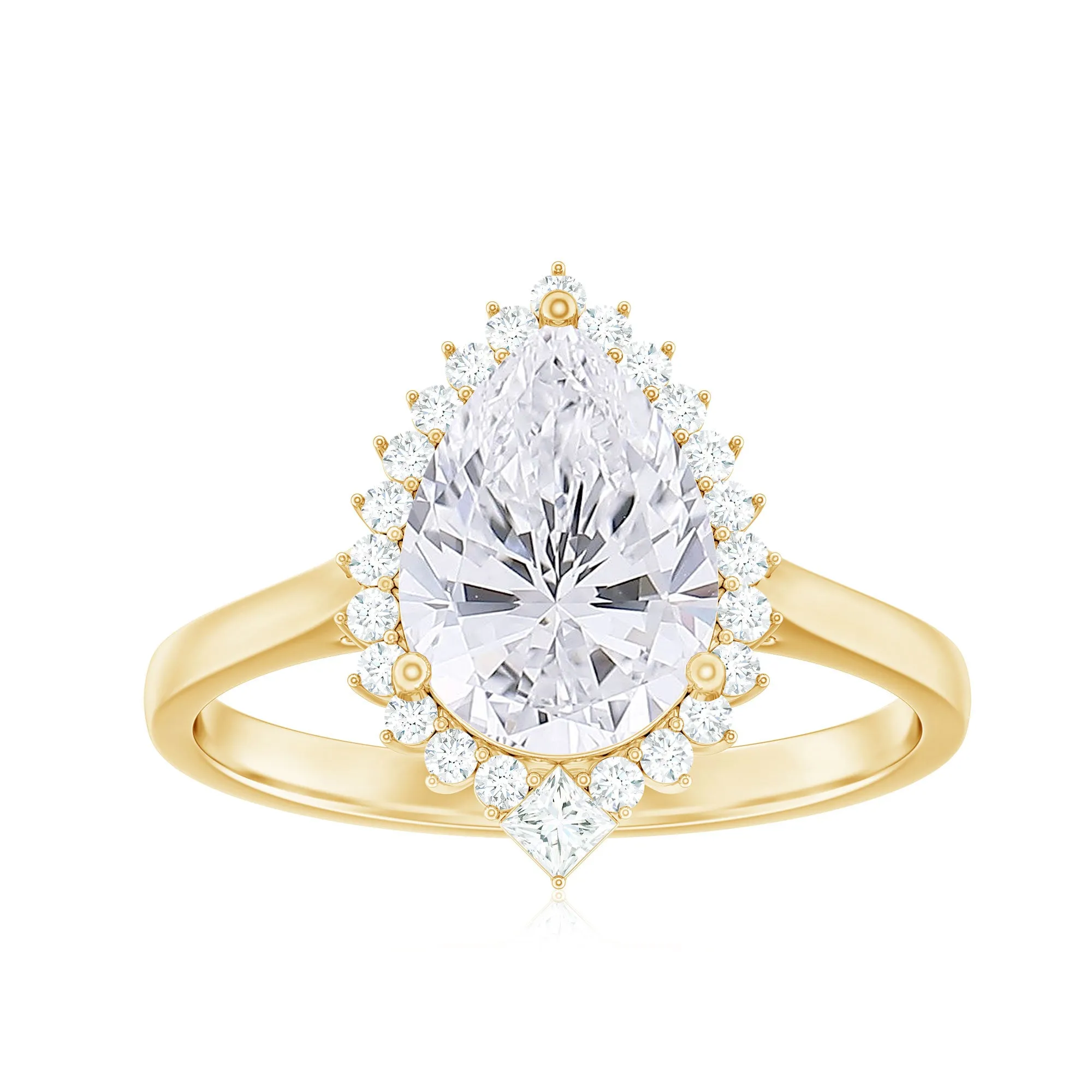 2.75 CT Pear Cut Zircon Cocktail Engagement Ring with Halo