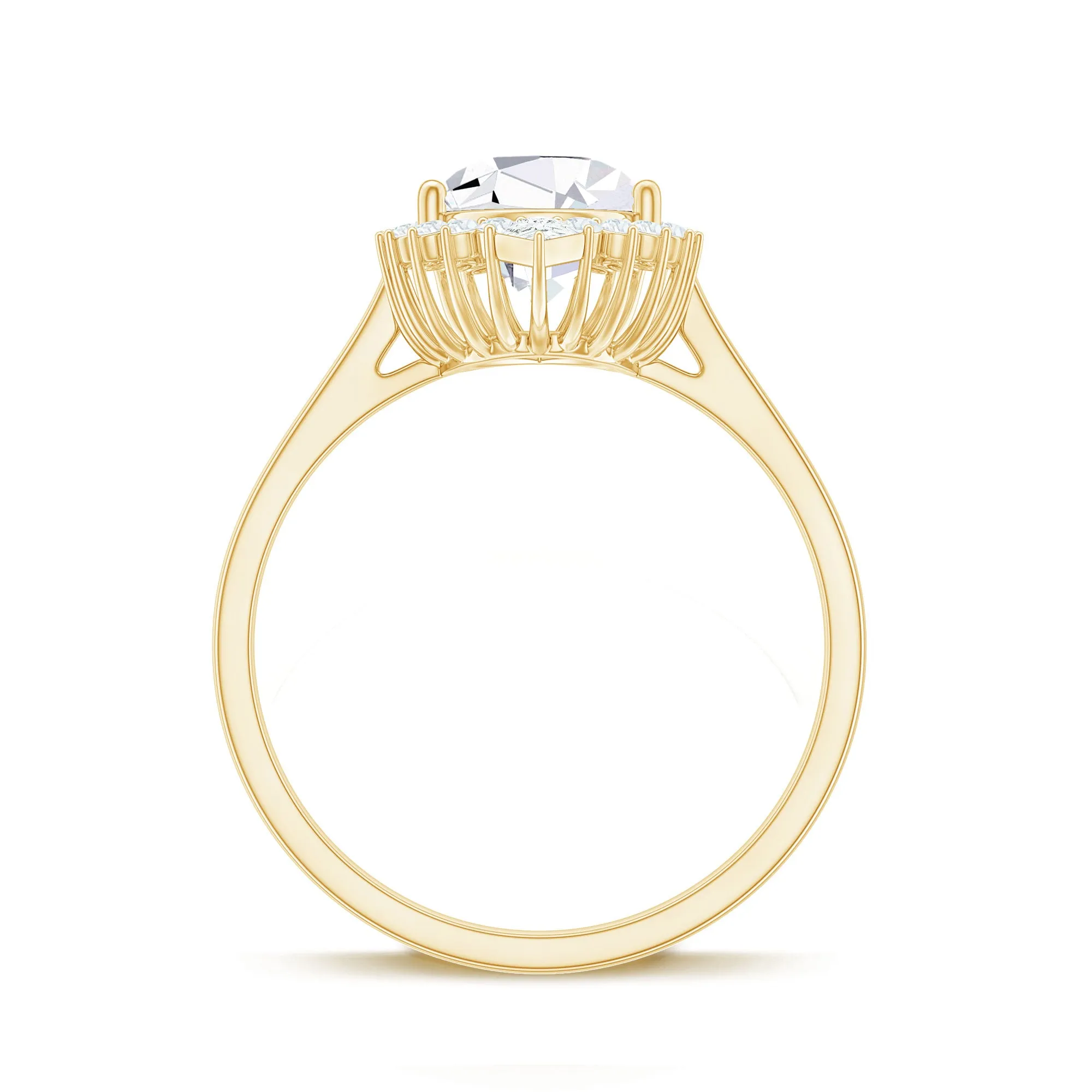 2.75 CT Pear Cut Zircon Cocktail Engagement Ring with Halo