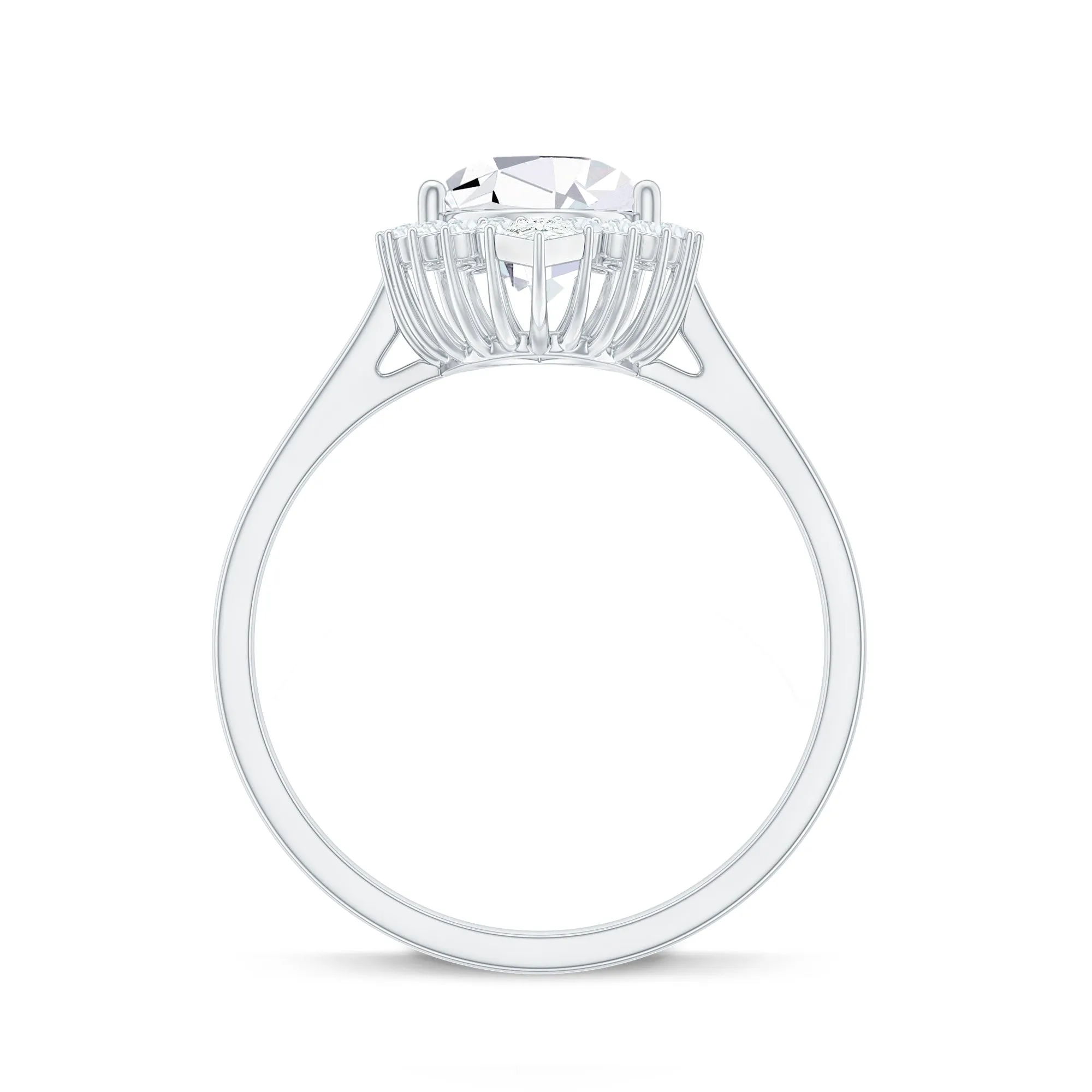 2.75 CT Pear Cut Zircon Cocktail Engagement Ring with Halo