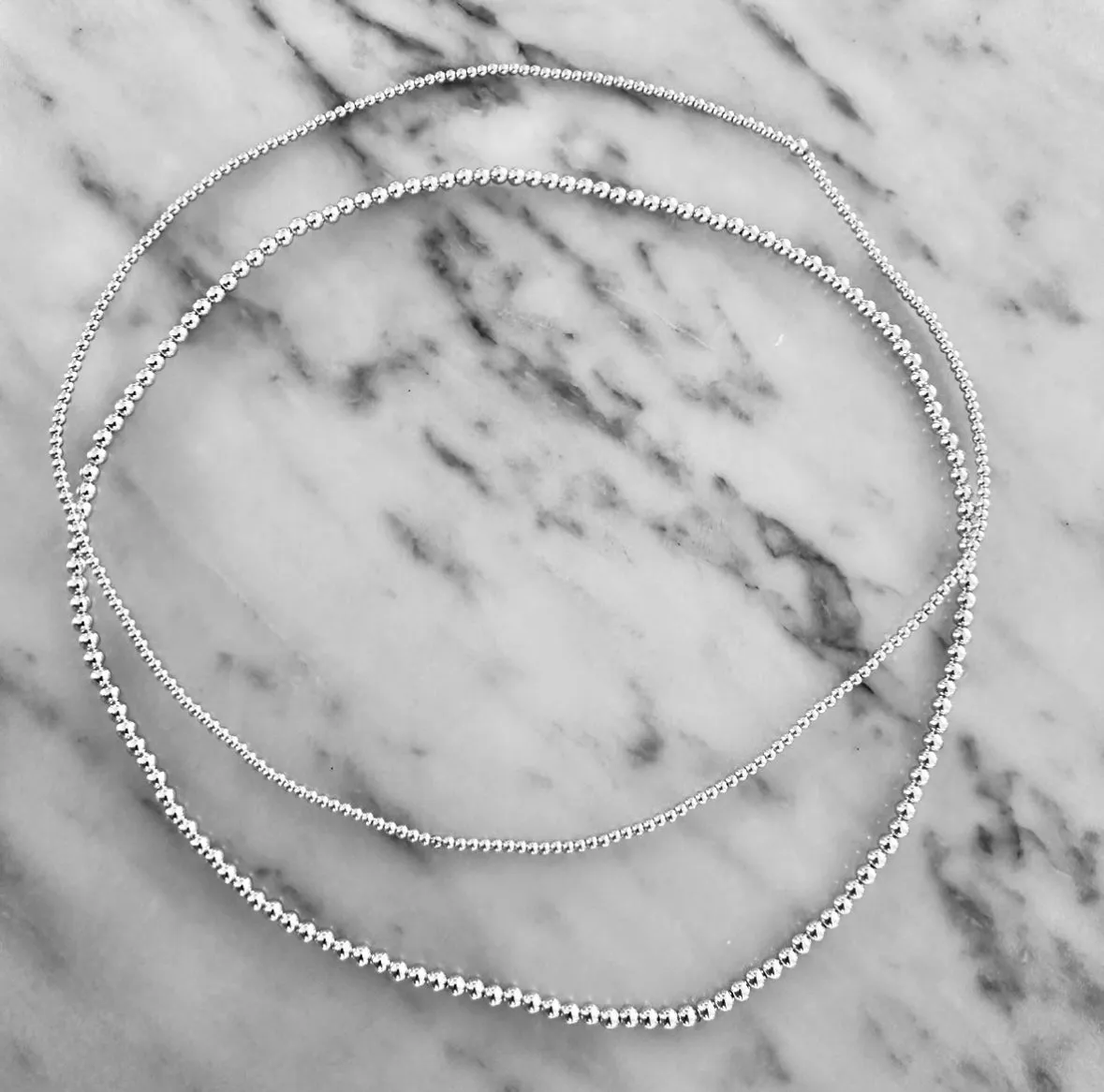 2mm Beaded Stretch Necklace