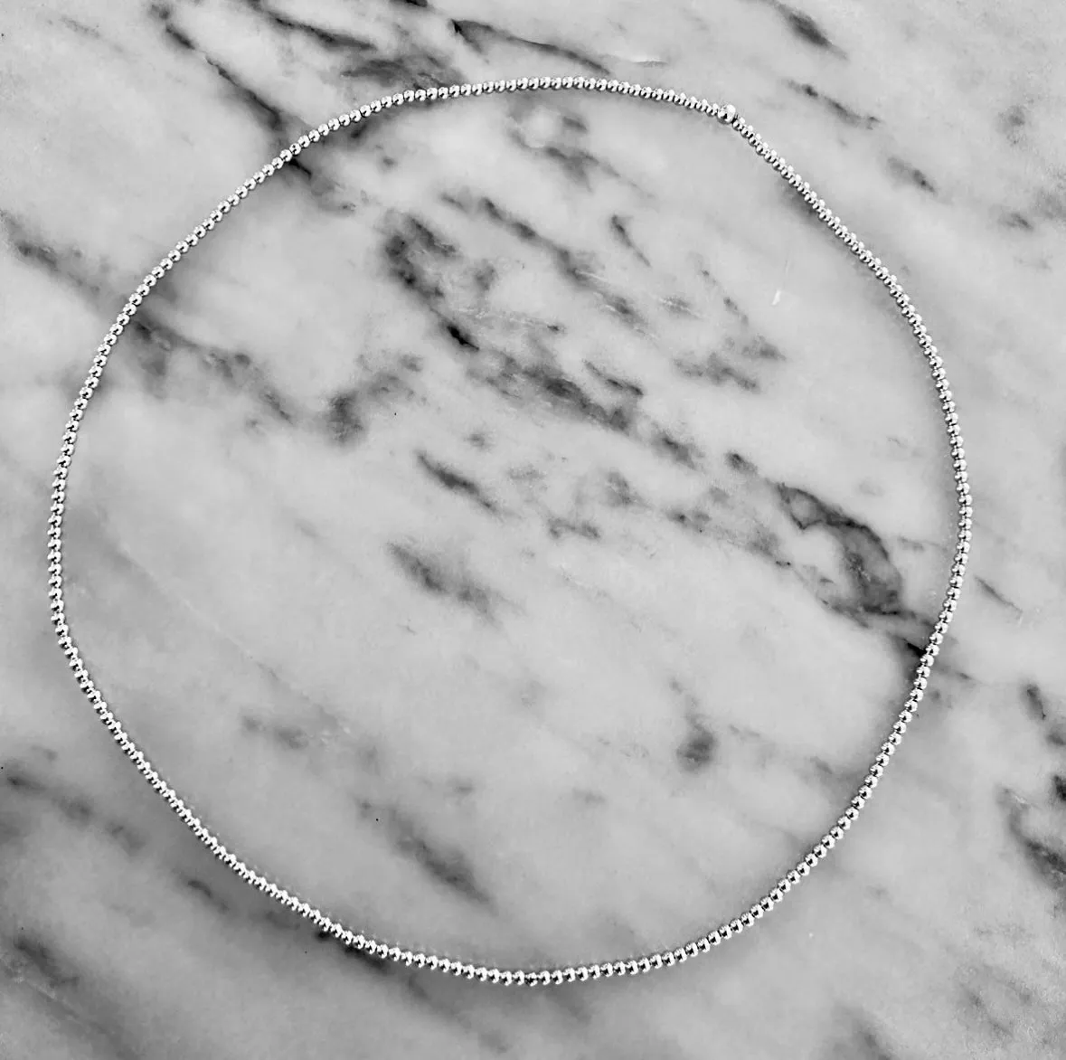 2mm Beaded Stretch Necklace