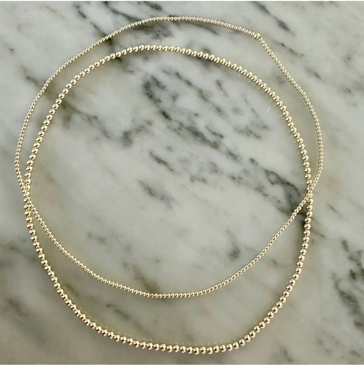 2mm Beaded Stretch Necklace