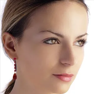 31.6 Carat 14K Solid Rose Gold Ruby Drop Earrings