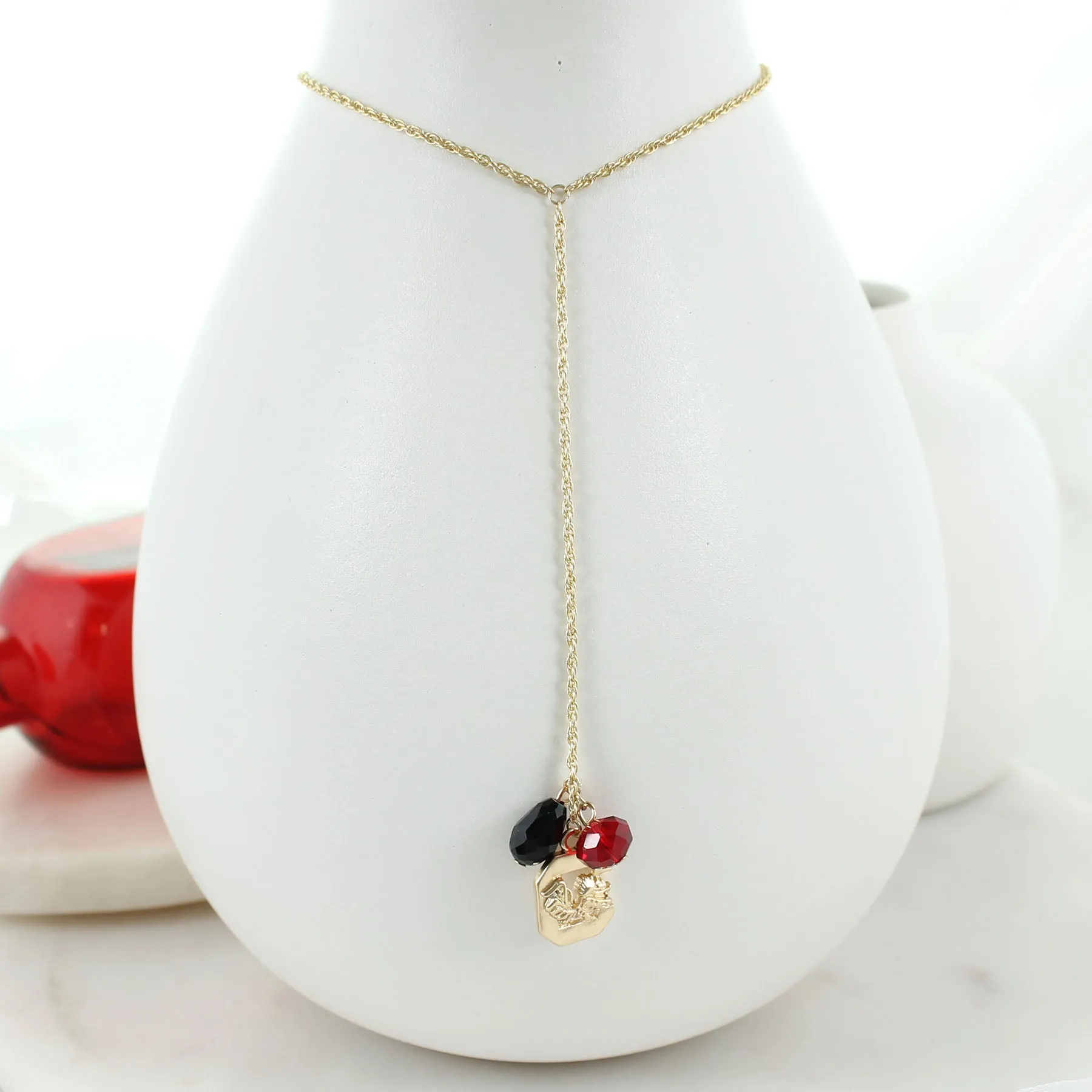 32" South Carolina Matte Gold Logo Y-Necklace