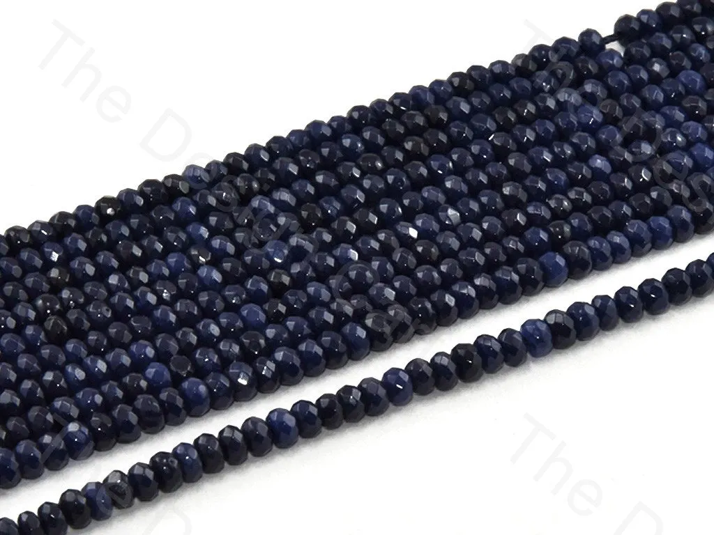 4 mm Midnight Blue Rondelle Jade Quartz Stones