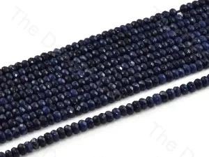4 mm Midnight Blue Rondelle Jade Quartz Stones