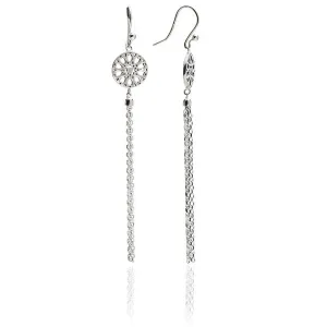 70% DISCOUNT Exotic Sparkling 925 Sterling Silver Jaguar Head Circular Tassel Earrings