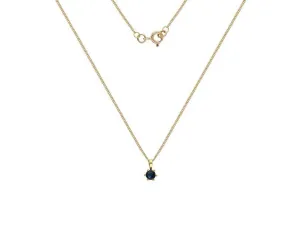 9ct Yellow Gold Sapphire Claw-set Pendant Necklace