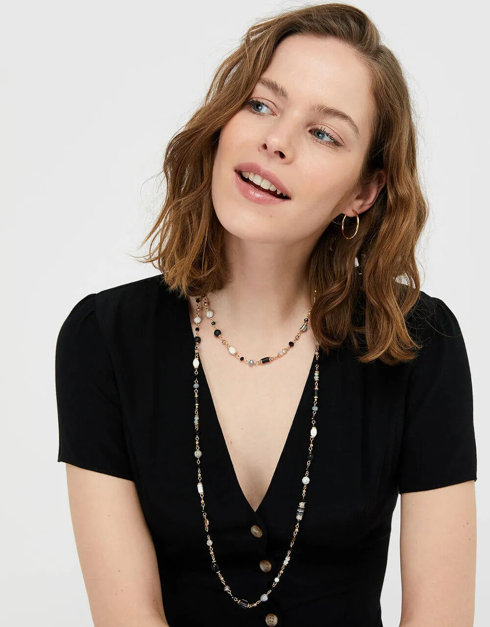 Accessorize Extra Long Beaded Rope Necklace