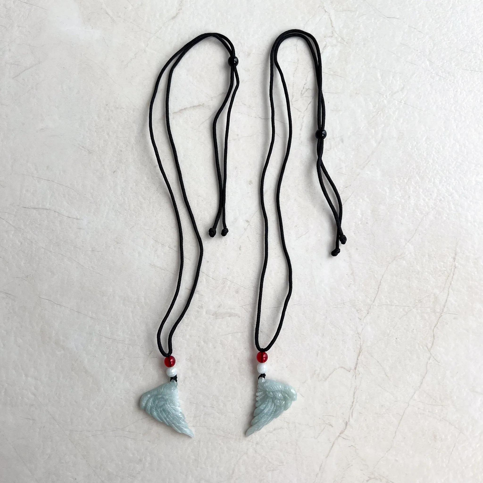 Angel Wings Jade Pendant, Grade A Jadeite Jade Pendant, WMC-0323-0000365