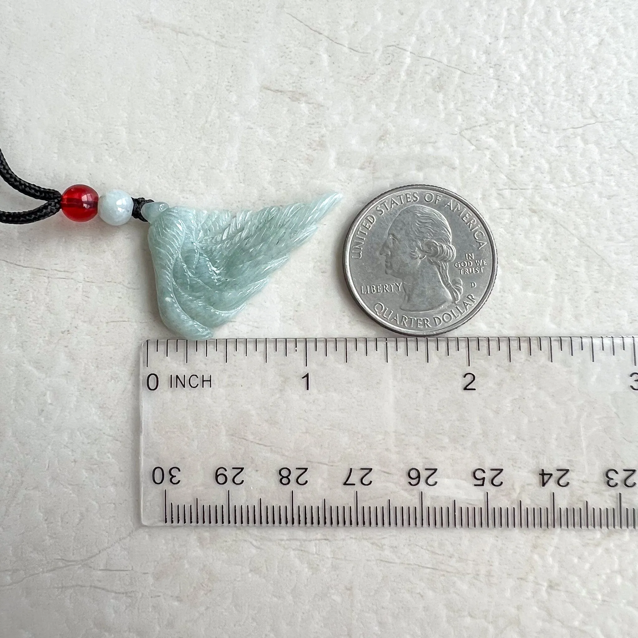 Angel Wings Jade Pendant, Grade A Jadeite Jade Pendant, WMC-0323-0000365