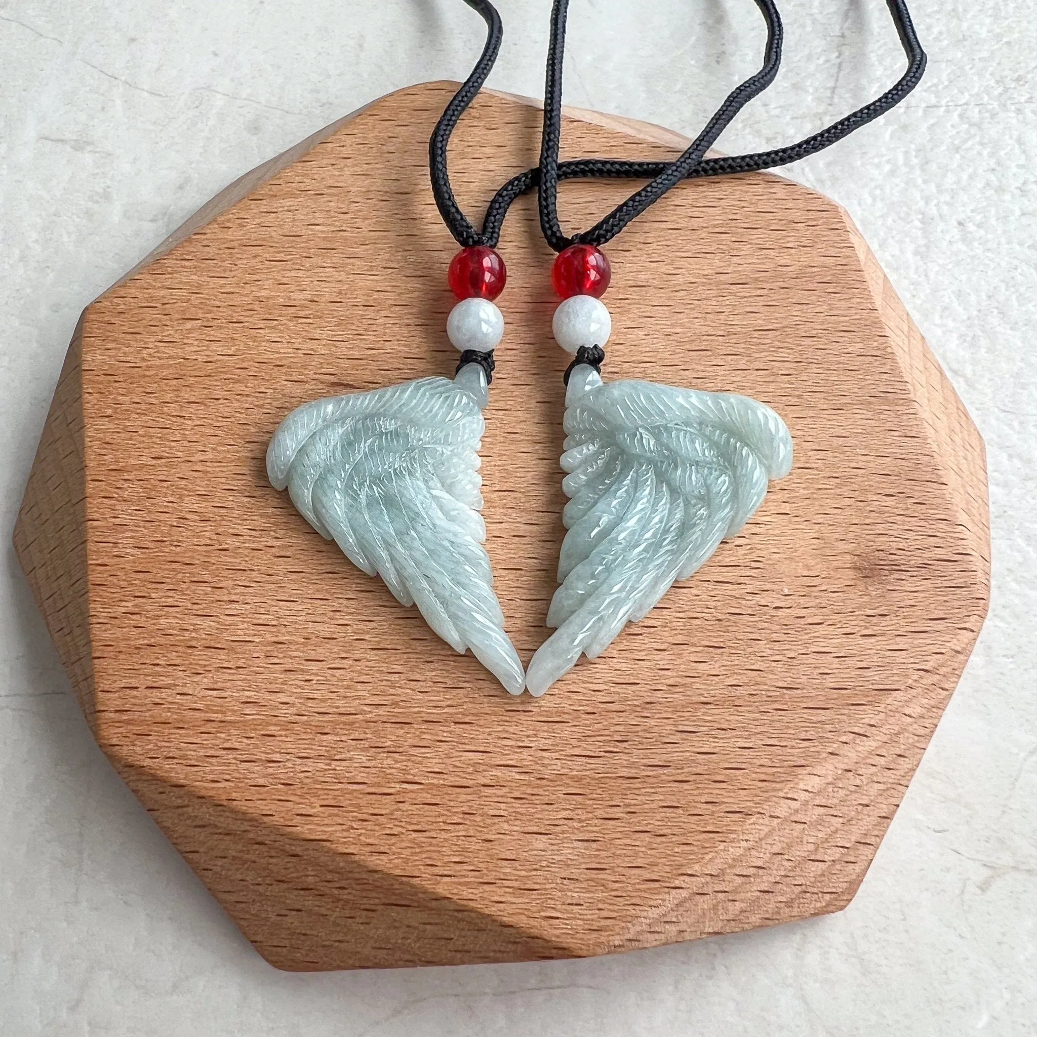 Angel Wings Jade Pendant, Grade A Jadeite Jade Pendant, WMC-0323-0000365
