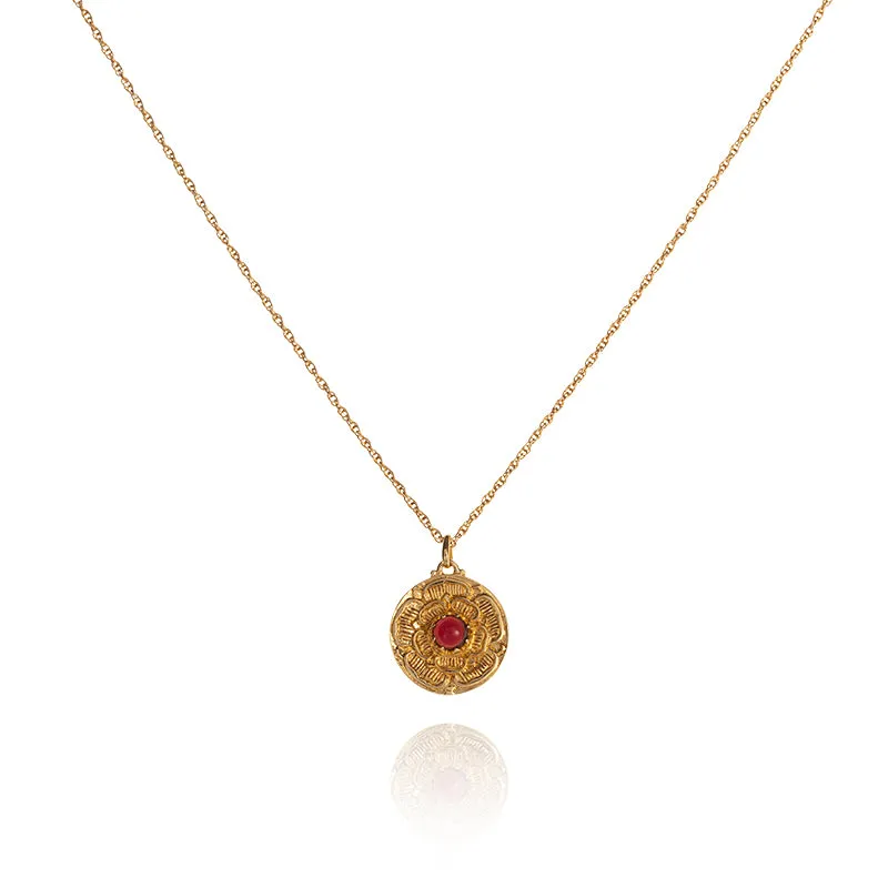 Antheia Necklace, Garnet, Gold