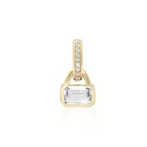 April: White Topaz Charm