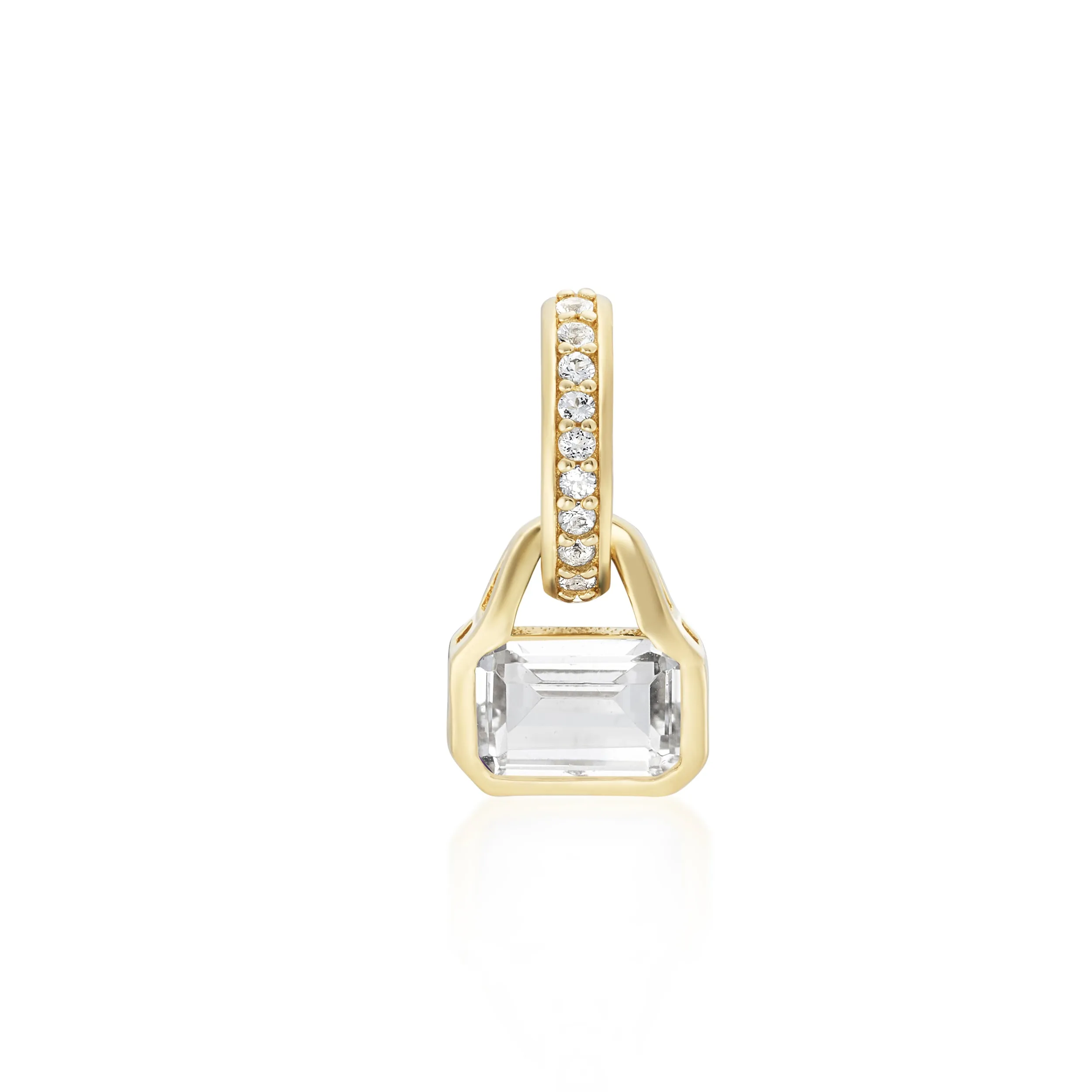 April: White Topaz Charm