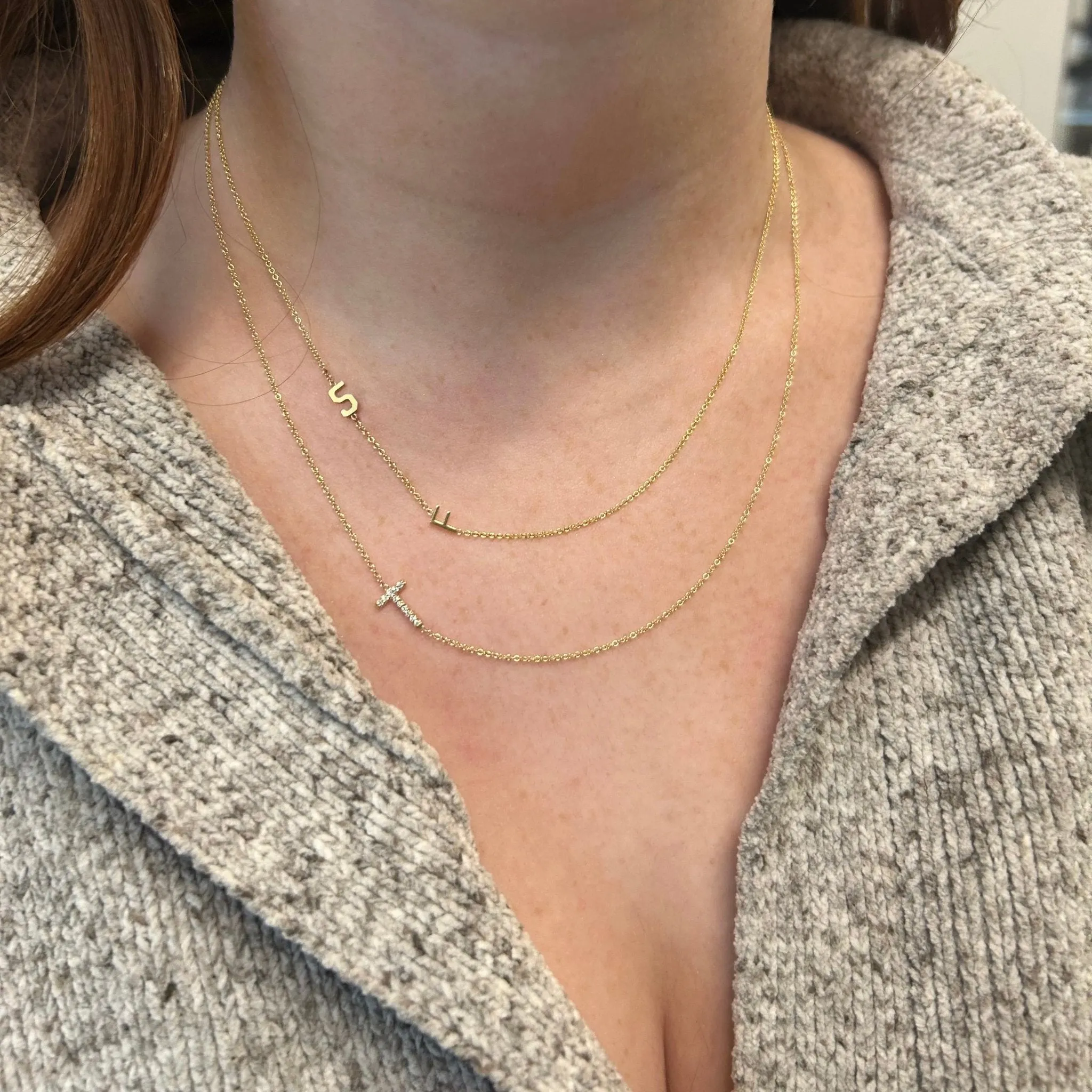 Asymmetrical Initial Necklace