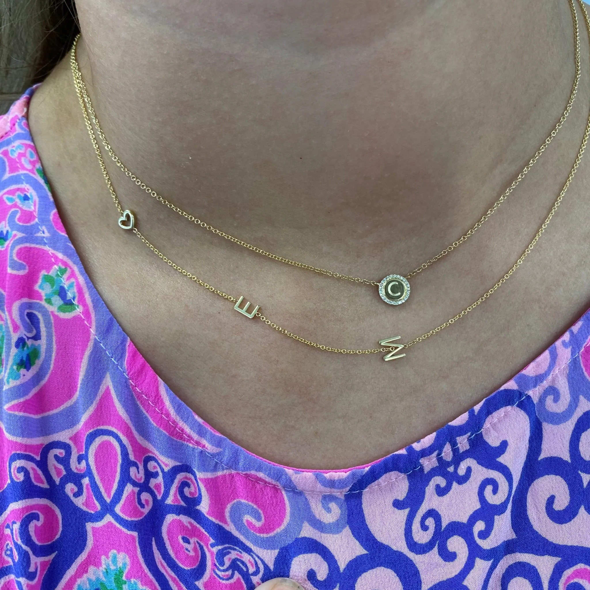 Asymmetrical Initial Necklace
