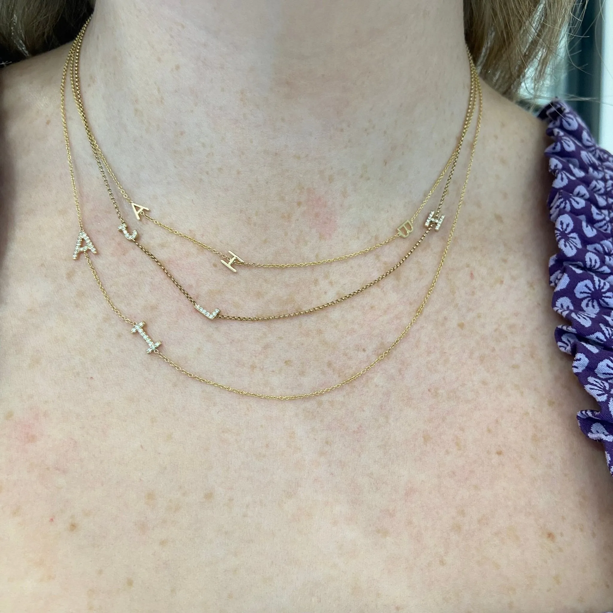 Asymmetrical Initial Necklace
