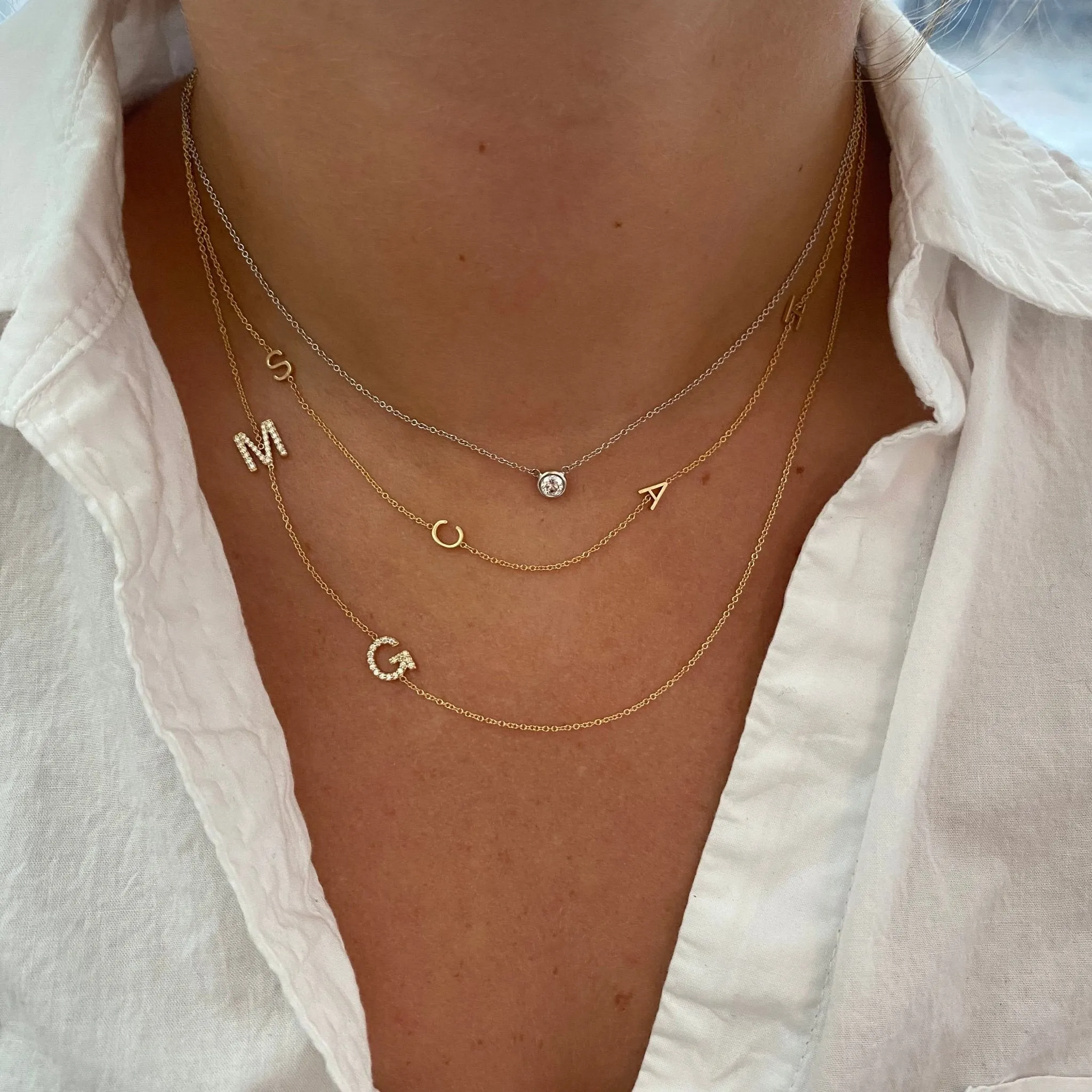 Asymmetrical Initial Necklace