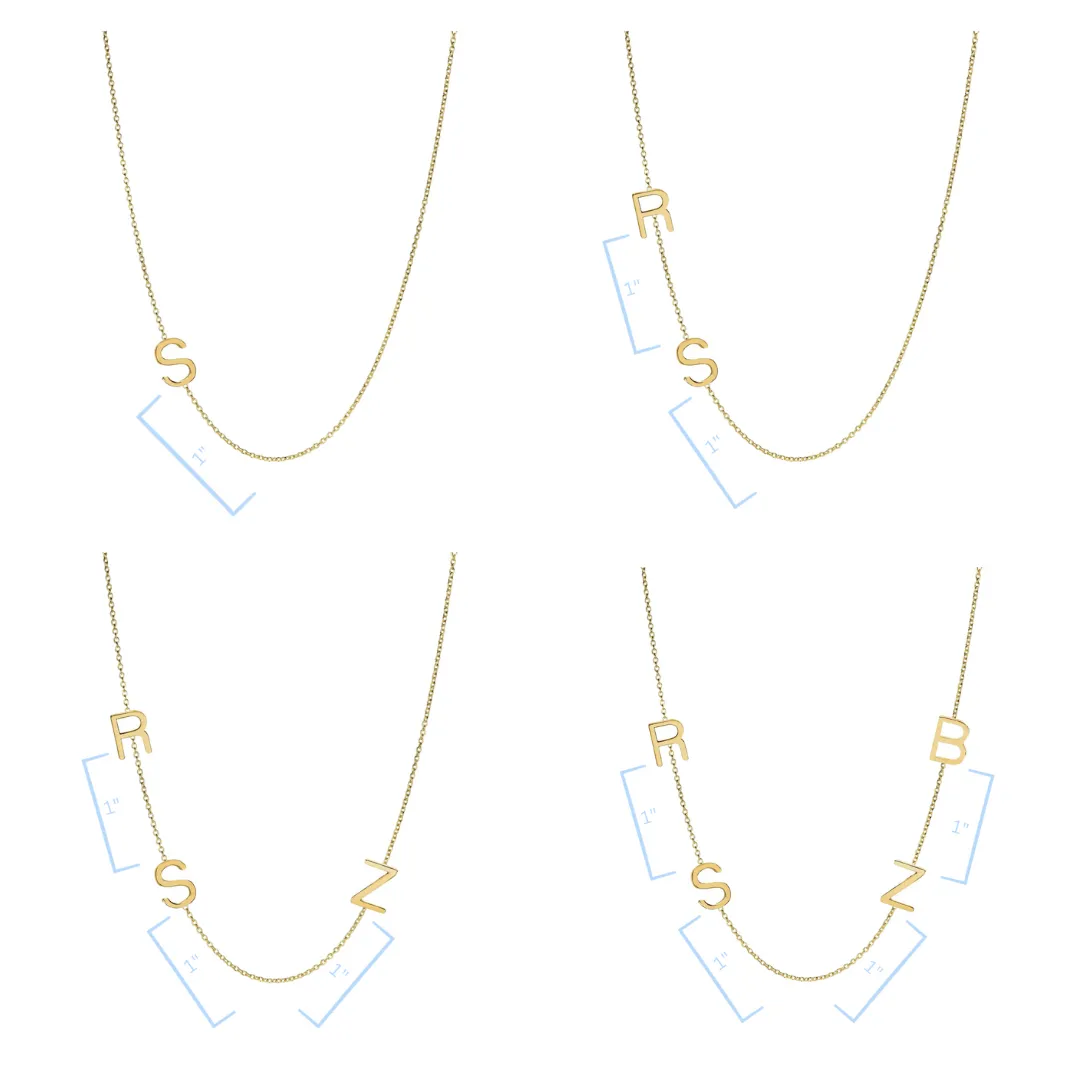 Asymmetrical Initial Necklace