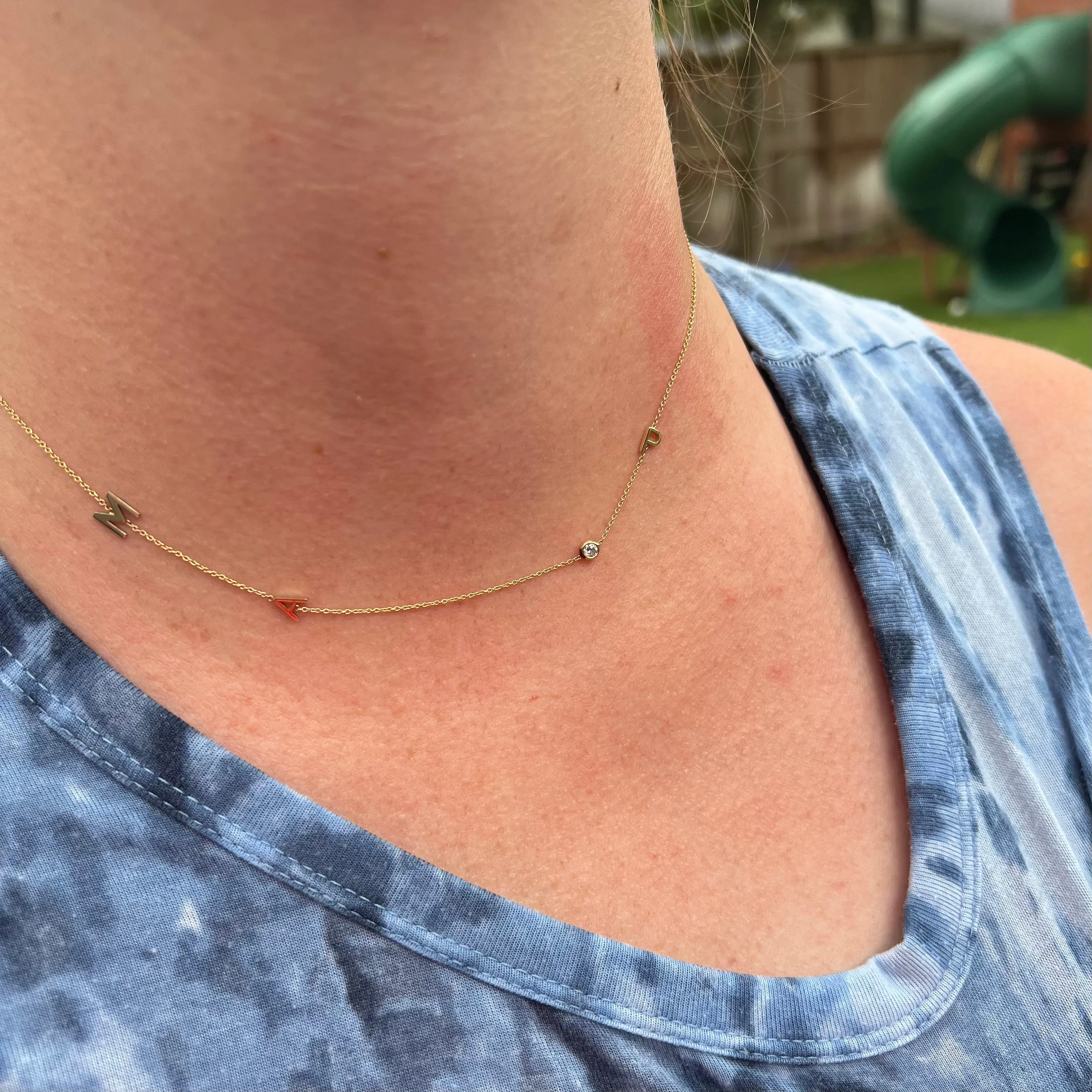 Asymmetrical Initial Necklace