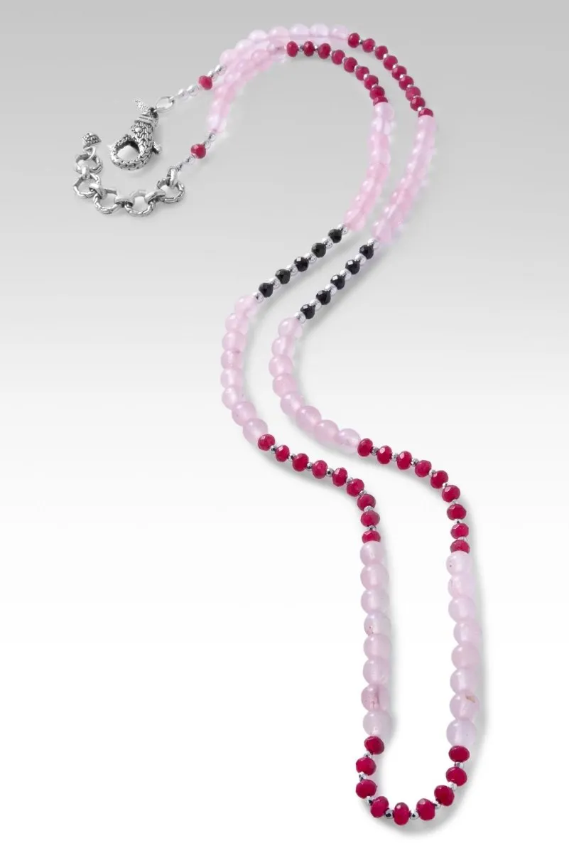 Beaded Mystic Coated Rose Quartz Necklace™ in Chainlink