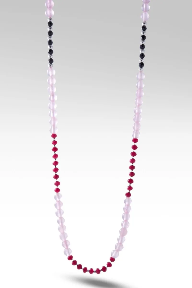 Beaded Mystic Coated Rose Quartz Necklace™ in Chainlink