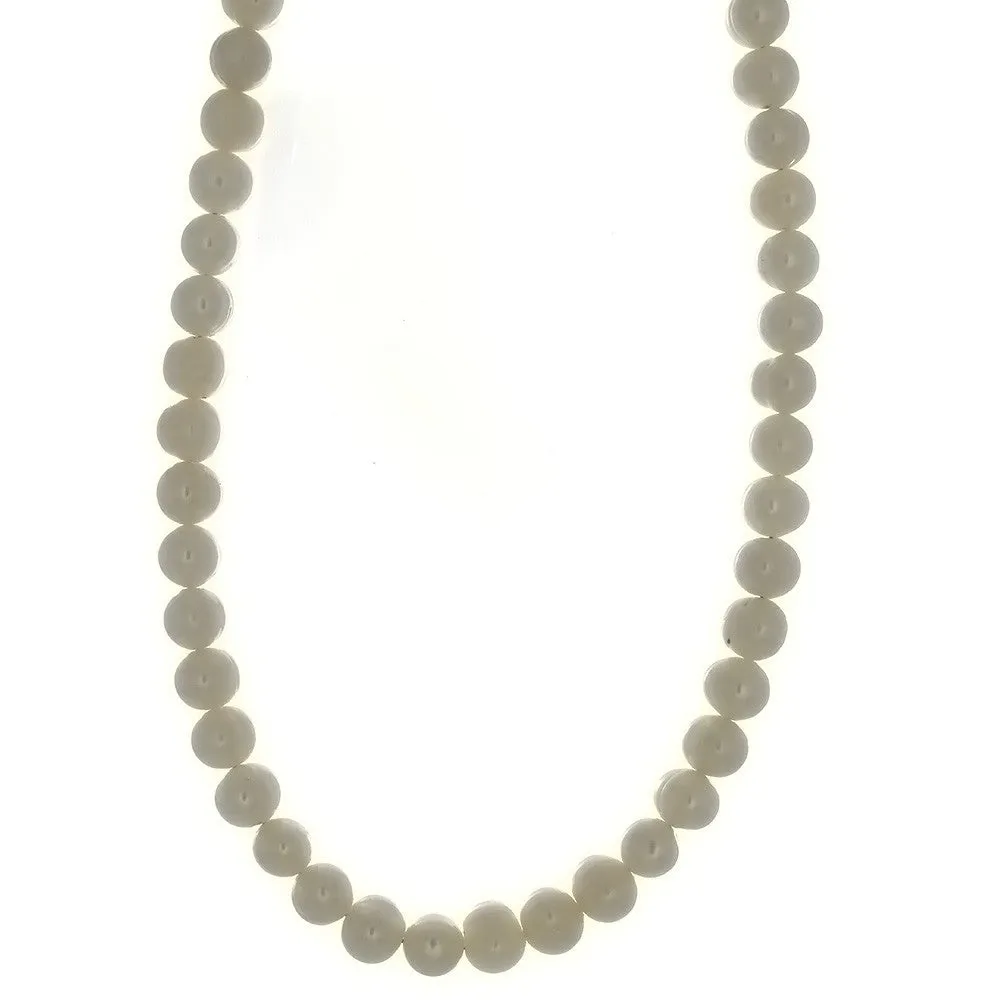 BEADED NATURAL FRESHWATER PEARL POTATO W/ SS CLASP NECKLACE