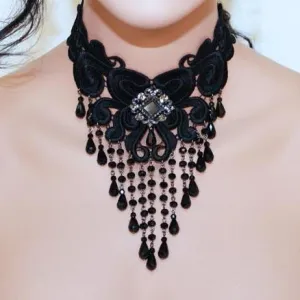 Black Lace Victorian Choker Necklace