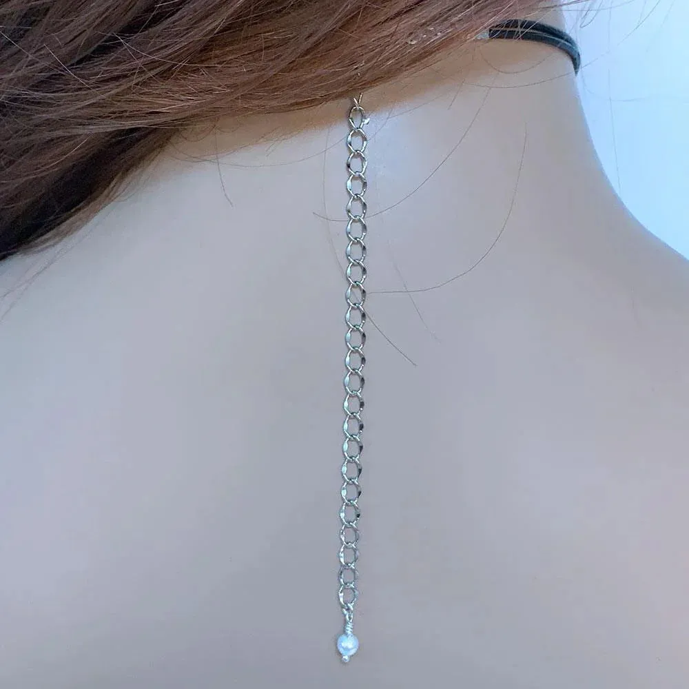 Black Leather Pearl Choker Necklace