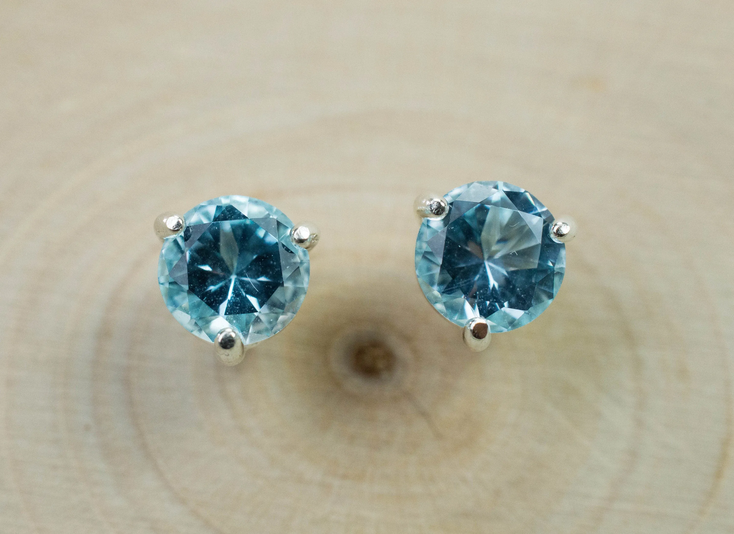Blue Topaz Earrings; Genuine Brazilian Topaz; 1.830cts