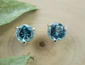 Blue Topaz Earrings; Genuine Brazilian Topaz; 1.830cts