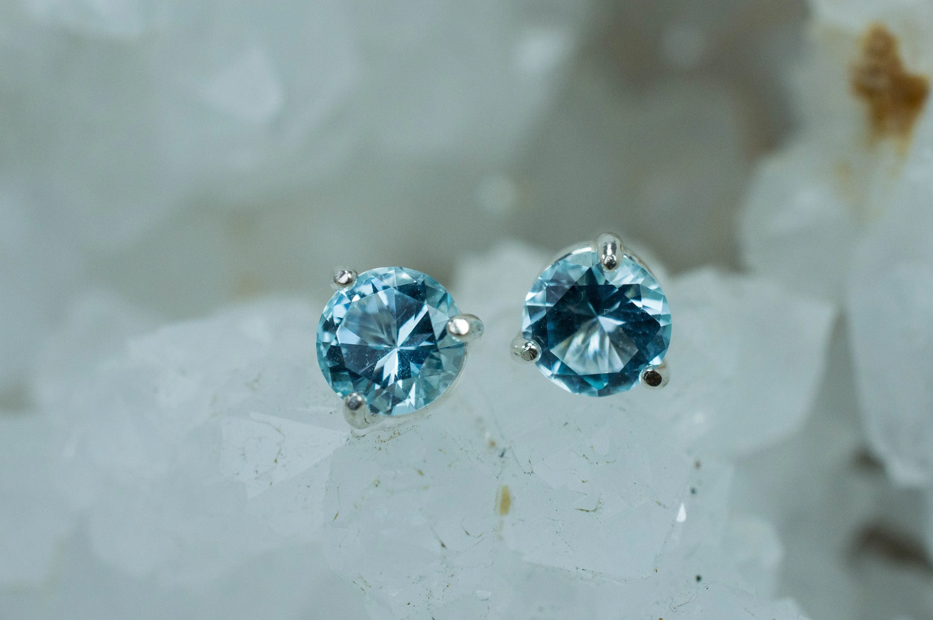 Blue Topaz Earrings; Genuine Brazilian Topaz; 1.830cts