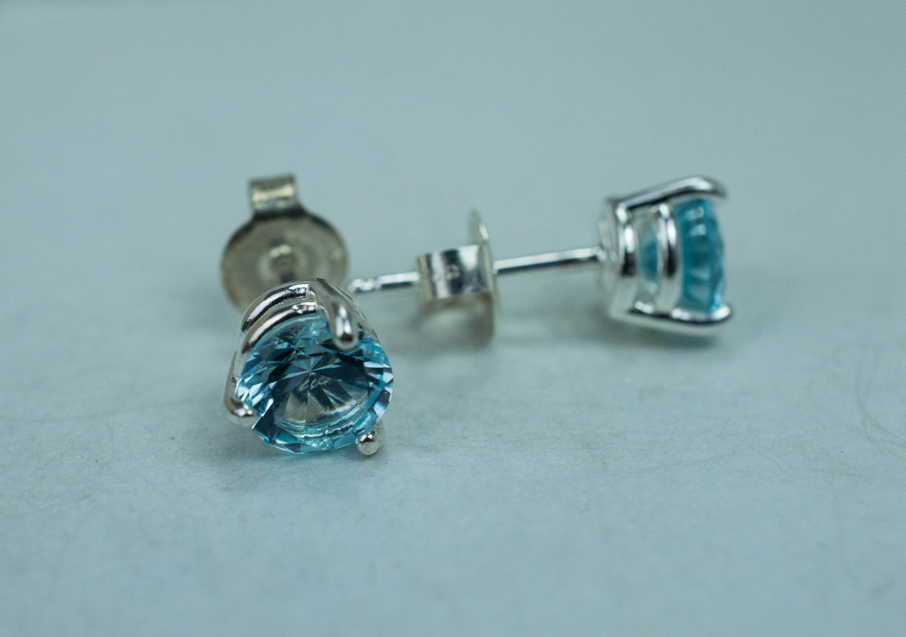 Blue Topaz Earrings; Genuine Brazilian Topaz; 1.830cts