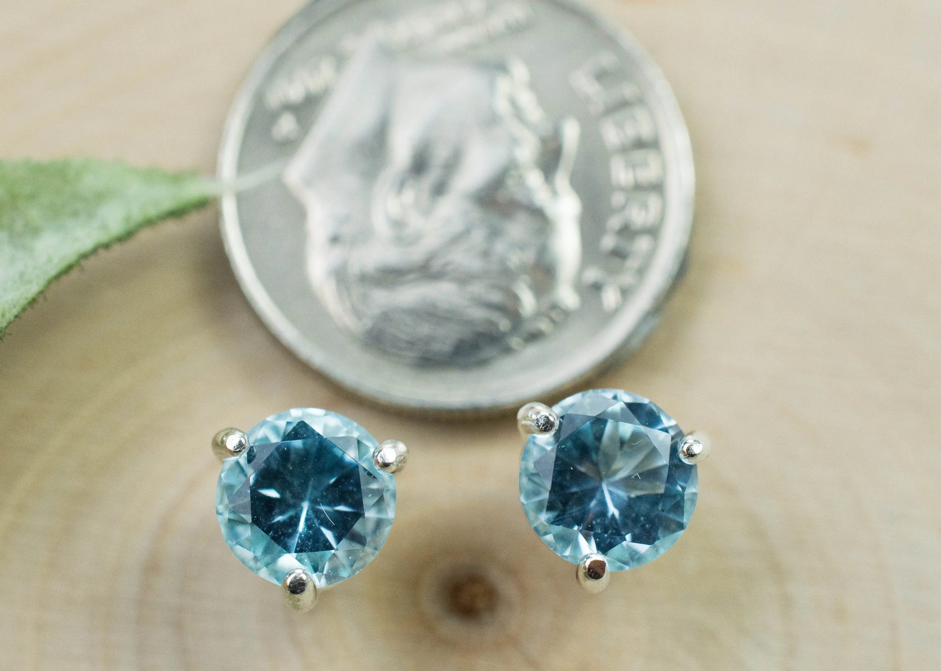 Blue Topaz Earrings; Genuine Brazilian Topaz; 1.830cts