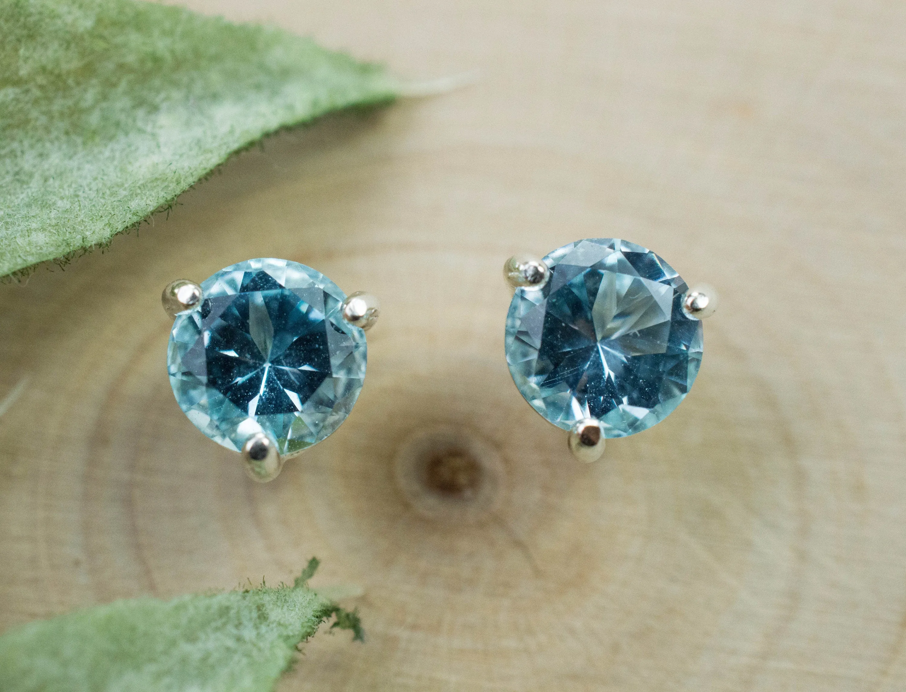 Blue Topaz Earrings; Genuine Brazilian Topaz; 1.830cts