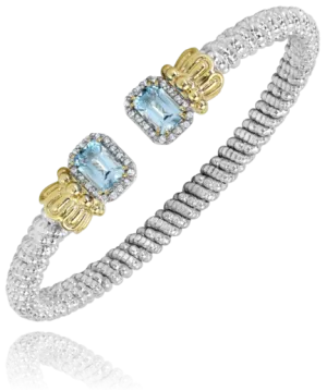 Blue Topaz Ends Diamond Bracelet