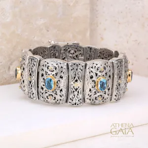 Blue Topaz Synergy Garden Shadows Cuff Bracelet