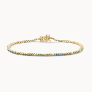 Blue Topaz Tennis Bracelet in 10k Gold