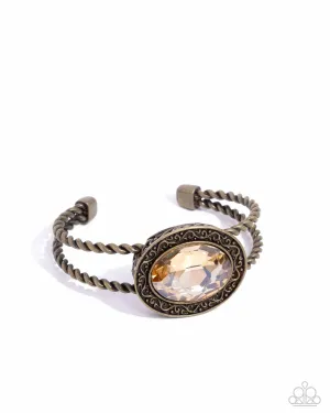 Braided Balance - Brass Bracelet - Paparazzi Accessories