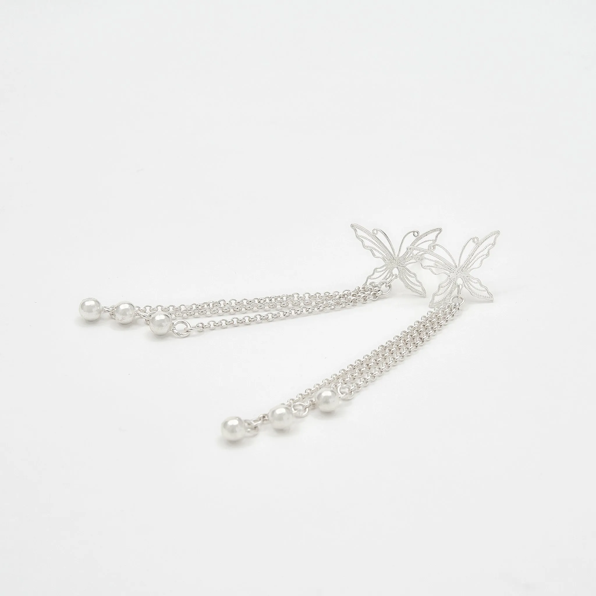 Butterfly Tassel Filigree Earrings