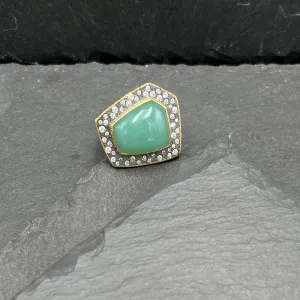 Chrysoprase and Diamond Cocktail Ring