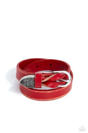 Coat of Arms Couture - Red Bracelet - Paparazzi Accessories